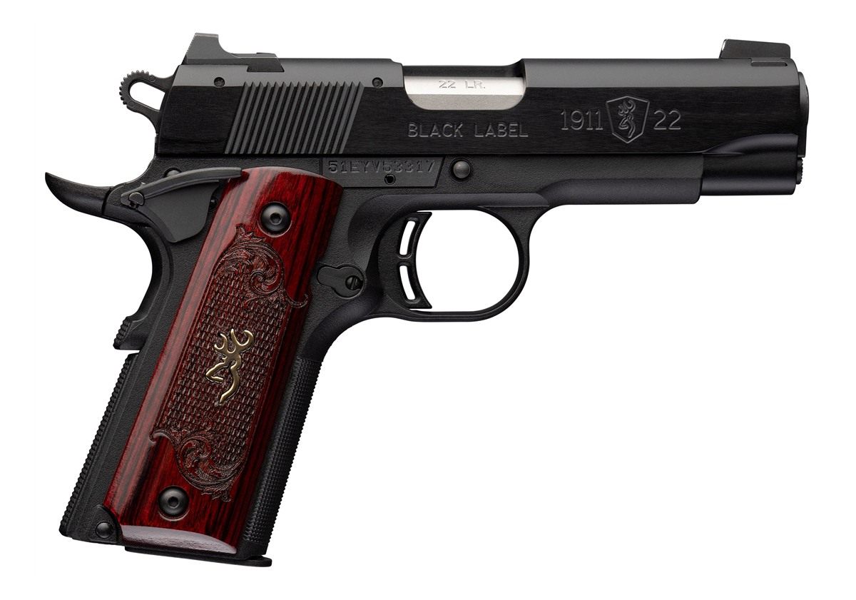 Browning 051070490 1911 Black Label Medallion Compact 22 LR 10+1 3.63in Mat