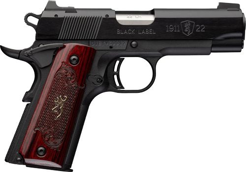 Browning 051070490 1911 Black Label Medallion Compact 22 LR 10+1 3.63in Mat view 3