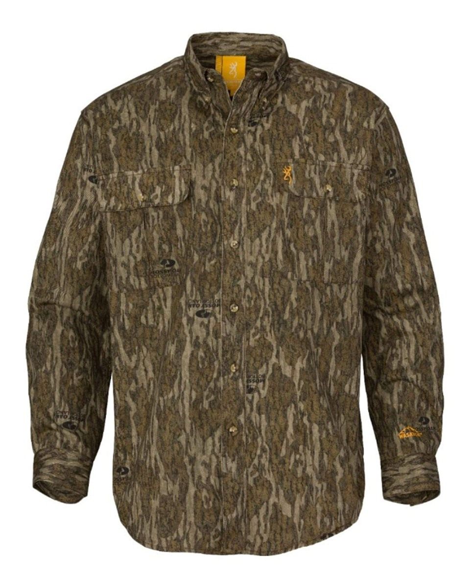 Browning 3017801901 Wasatch-CB Long Sleeve Shirt, Mossy Oak Original Bottom