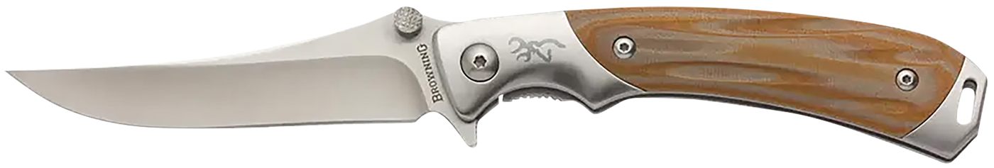 Browning 3220330 Wicked Wing 3.50in Folding Trailing Point Plain Satin 7 Cr