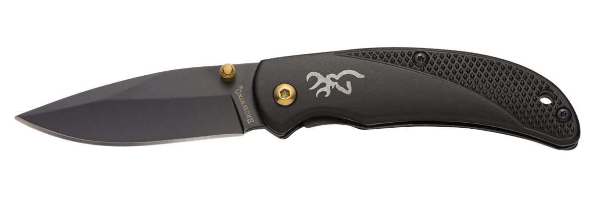 Browning 3220340 Prism 3 EDC Folding 2.38in Plain Black Oxide 7 Cr17 MoV SS