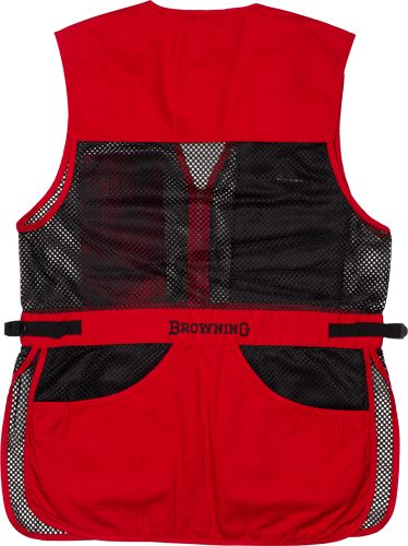 BROWNING MESH SHOOTING VEST R-HAND 2XL BLACK/RED TRIM