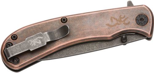 Browning Knife Rivet Folder 3in Copper W/Finger Flipper