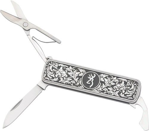 BROWNING KNIFE MORGAN FOLDER MULTI FUNCTION SCROLL ENGRAVED