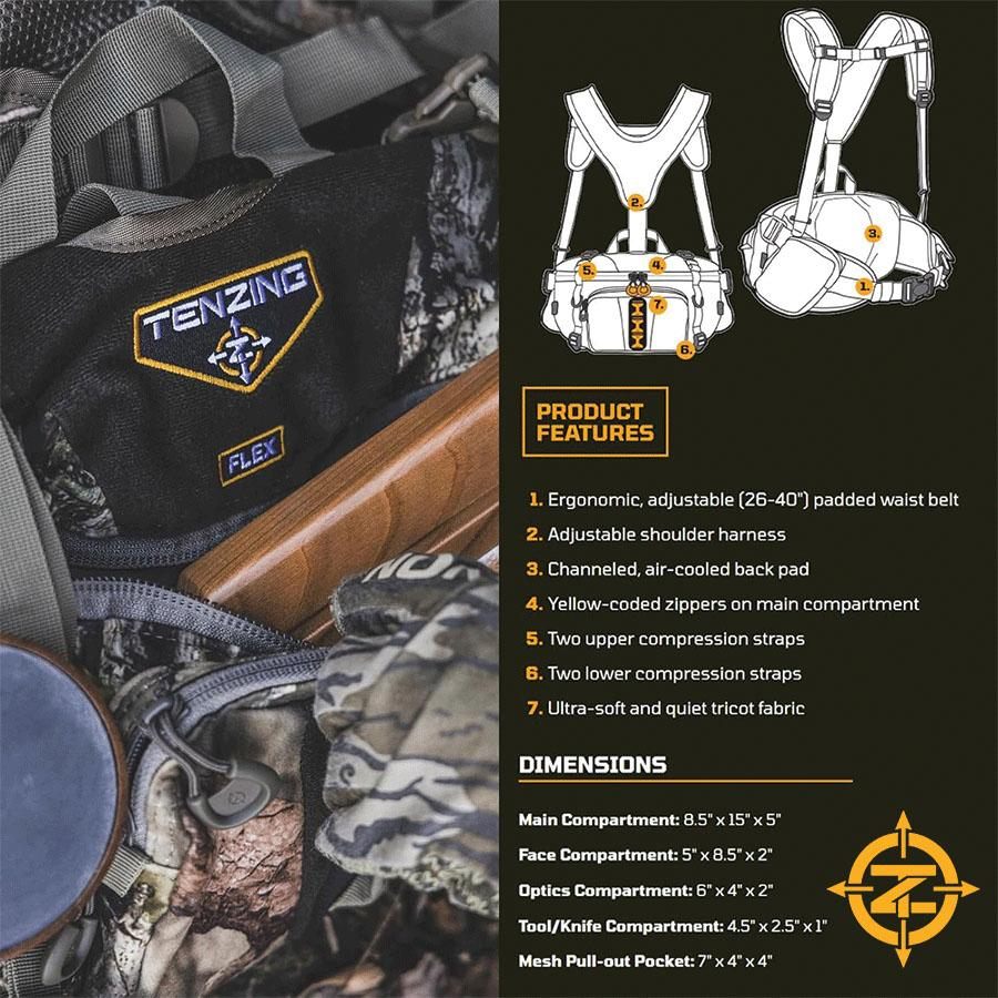 Tenzing Flex Lumbar Pack, Mossy Oak Break-Up Country Durable Adjustable Lig view 5