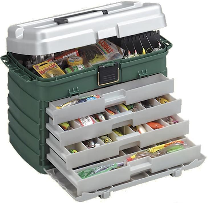 Plano 4-Drawer Tackle Box Green Metallic/Silver One Size