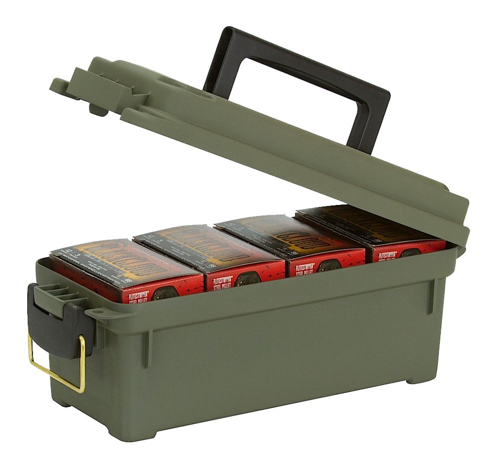 Plano Shot Shell Box, OD Green, Lockable Ammunition Storage with Heavy-Duty
