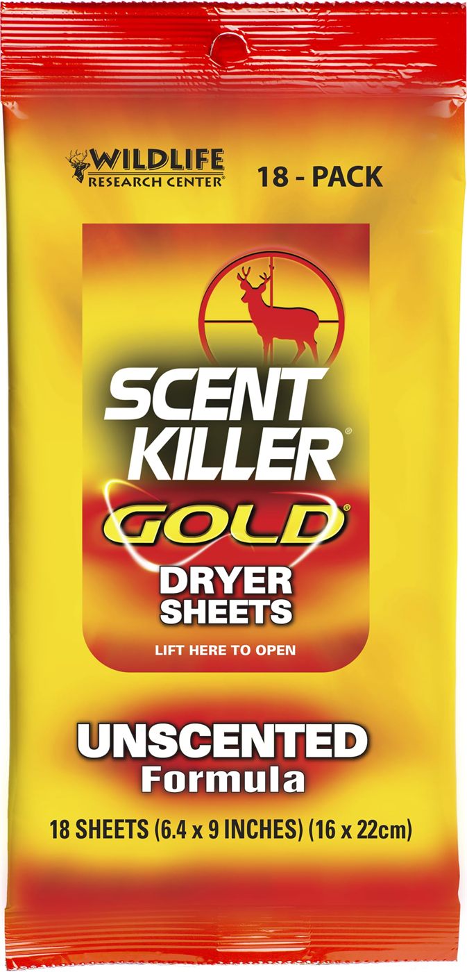 Wildlife Research Scent Killer Gold Dryer Sheets (Unscented) 18 Count (Pack