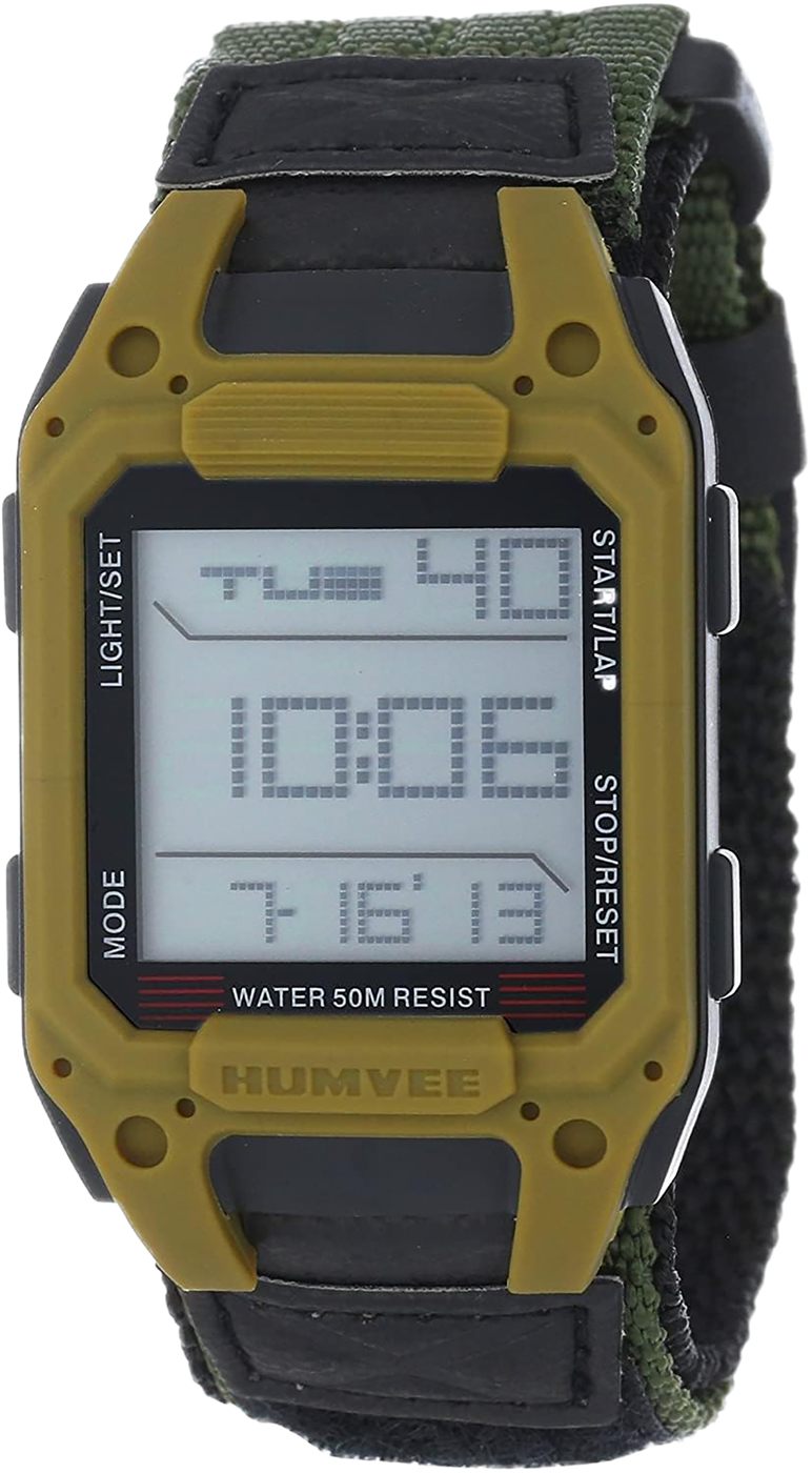CampCo Humvee Men's Military Watch, Digital Recon Tan Nylon Strap Tactical