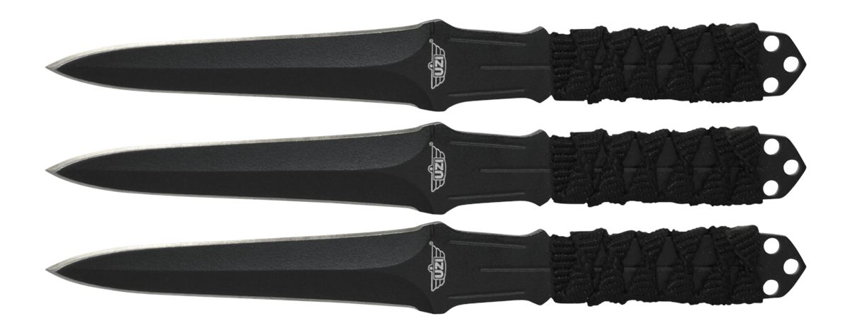 Camp Uzi Accessories UZKTRW003 Throwing Knives 3in Fixed Straight Back Plai