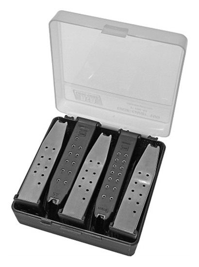 MTM PMC5 Compact Handgun Magazine Case, Holds 5 Double-Stack USA Made, Clea view 2