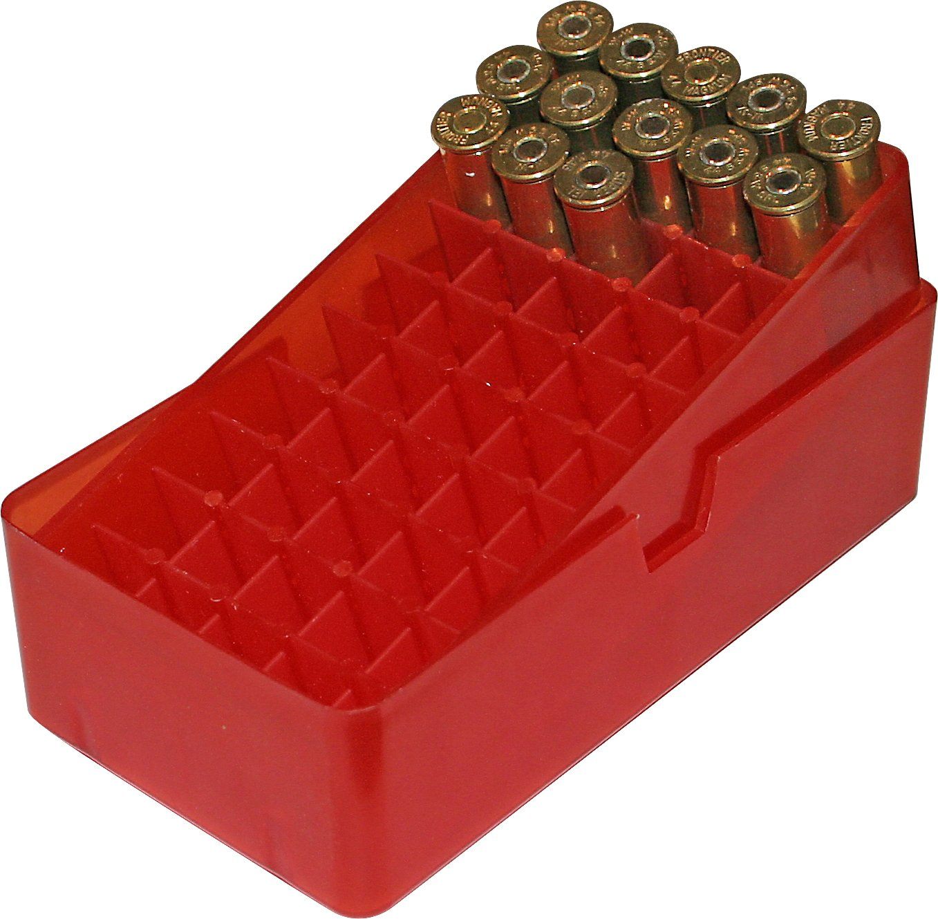 MTM 50 Round Slip-Top Handgun Ammo Box 44/45 Cal (Clear Red)