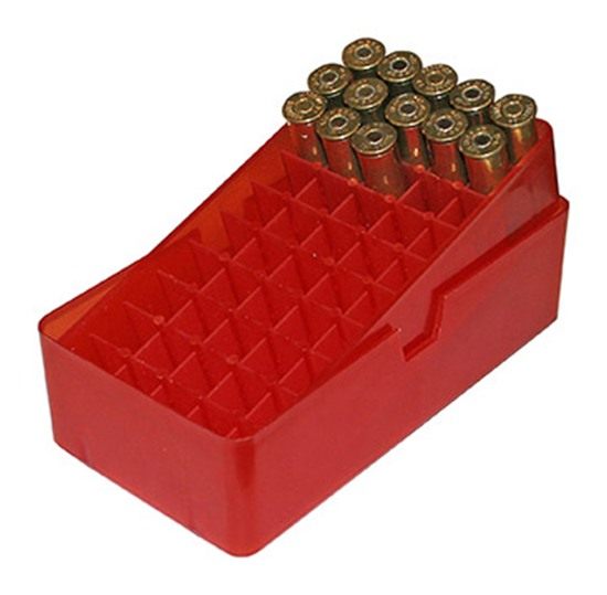 MTM 50 Round Slip-Top Handgun Ammo Box 44/45 Cal (Clear Red) view 2