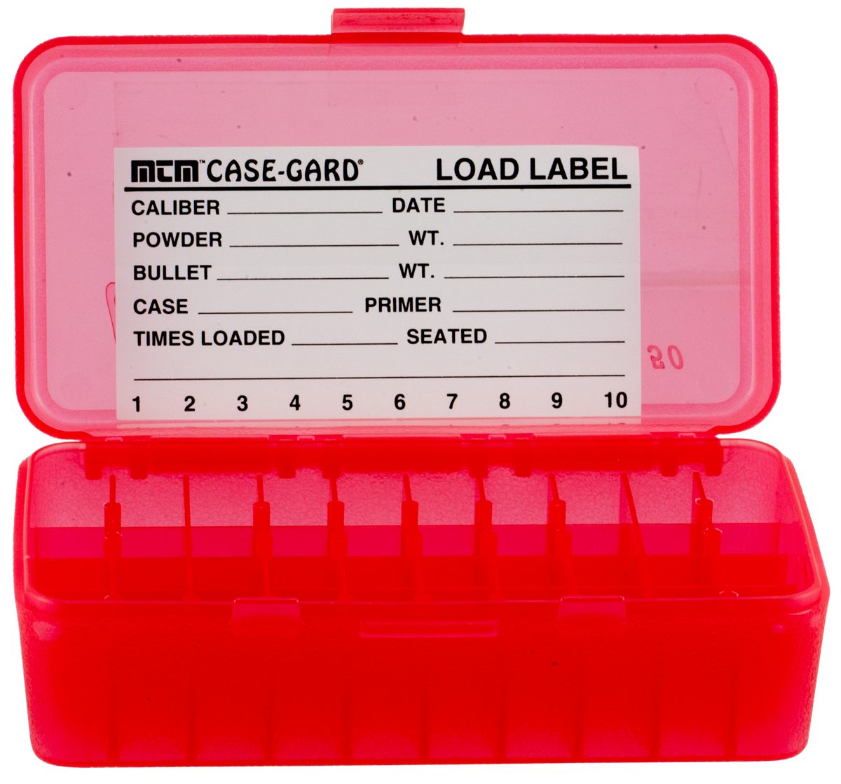 MTM 50 Round Flip-Top Ammo Box 41/44 Cal (Clear Red)