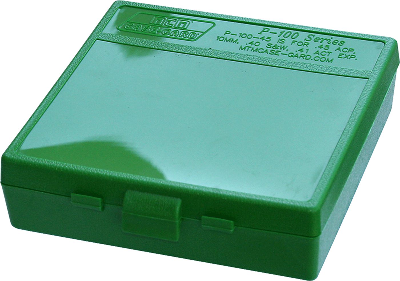 MTM 100 Round Flip-Top Ammo Box 40/45/10MM Cal (Green) view 2