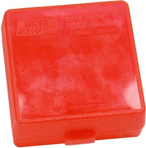 MTM 100 Mag Rim Fire Box, 22 USA Made, Clear Red view 3