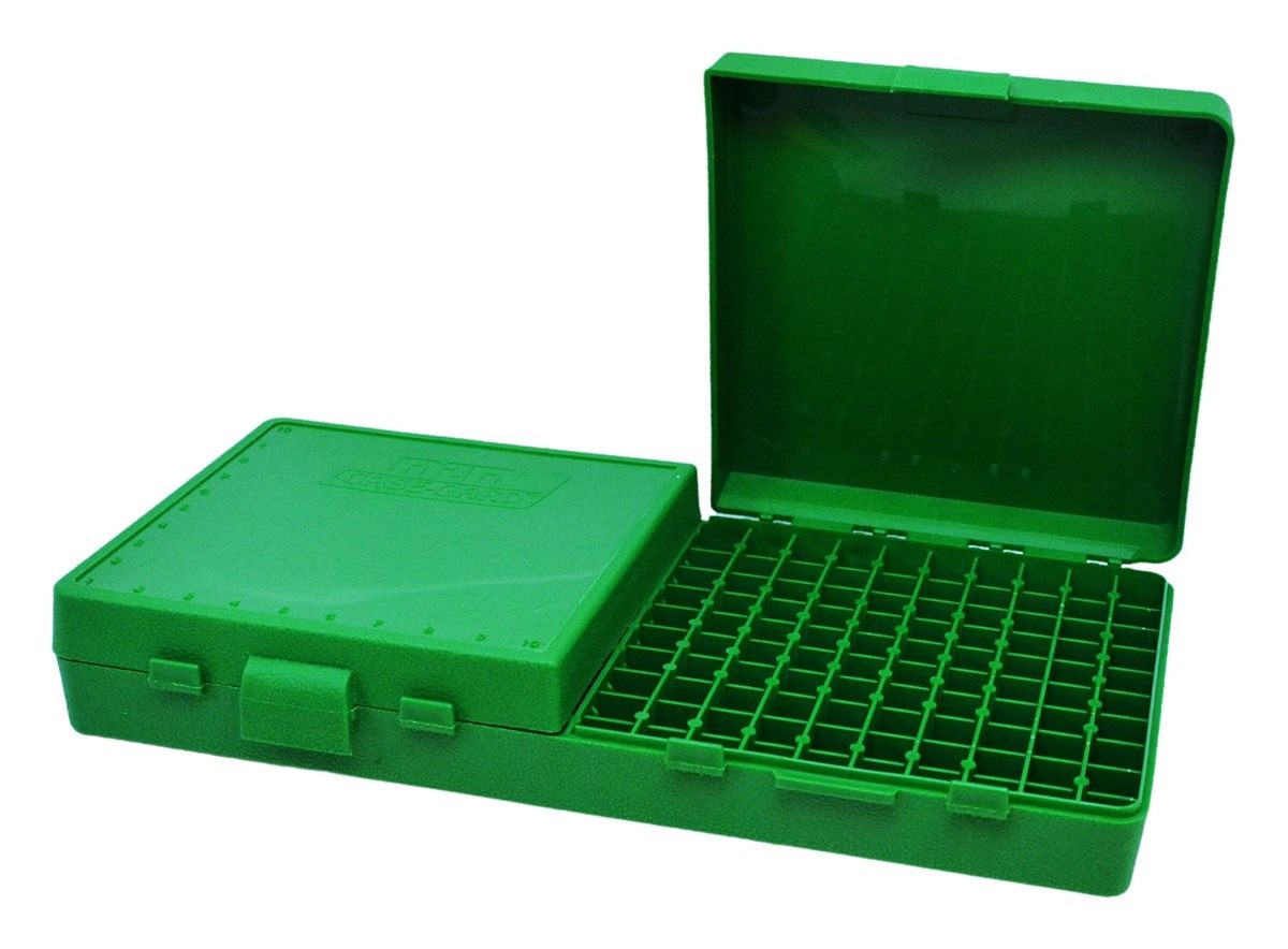 MTM 200 Round Ammo Box 9mm/380 ACP rd., Green