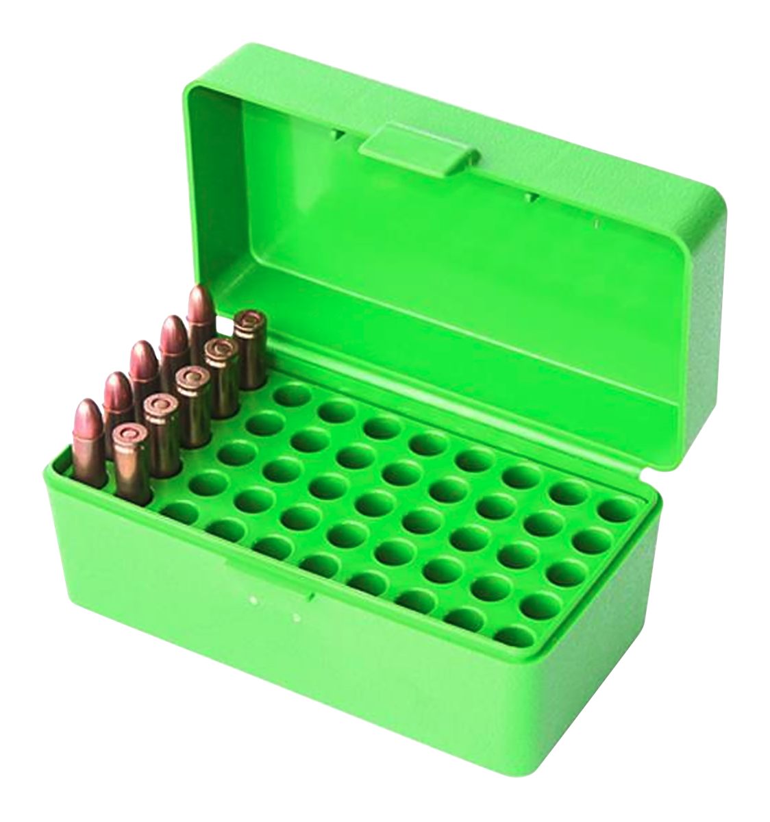 MTM 22-Horn-10 Ammo Box, 50 Round, Flip-Top, .30 Carbine, .218 BEE, Stackab