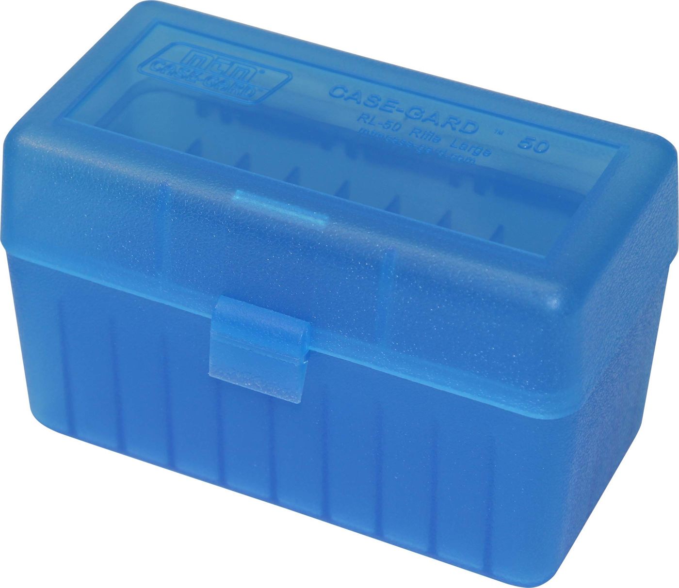 MTM 50 Round Flip-Top Rifle Ammo Box .220 Swift 458 Win Mag (Clear Blue), 3