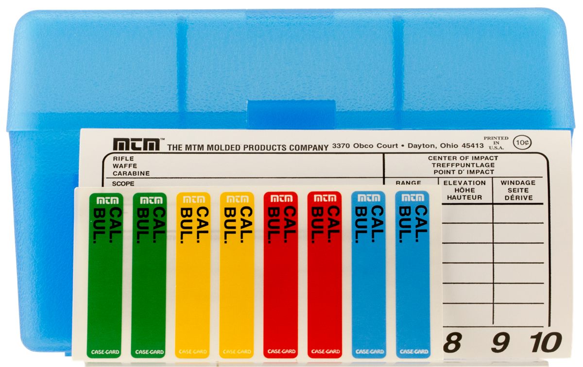 MTM 50 Round Flip-Top Rifle Ammo Box .220 Swift 458 Win Mag (Clear Blue), 3 view 2