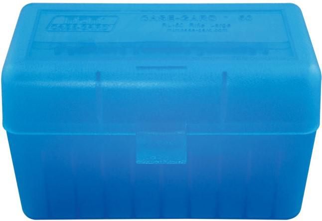 MTM 50 Round Flip-Top Rifle Ammo Box .220 Swift 458 Win Mag (Clear Blue), 3 view 3