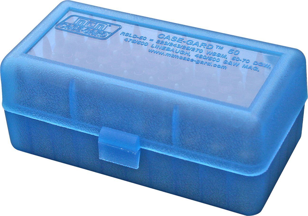 MTM RS-S-50-24 Round Flip-Top Rifle Ammo Box .22 PPC, 6MM REM BR, USA Made