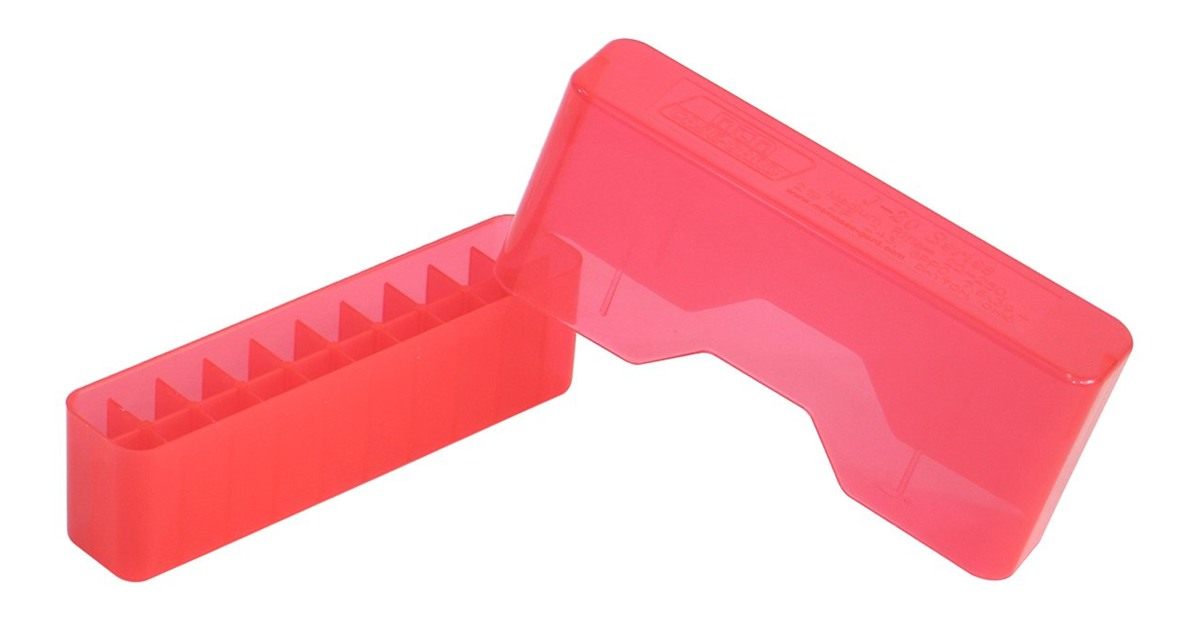 MTM Case-Gard J-20-M Slip-Top Rifle Ammo Box (20-Round),Clear Red,Medium