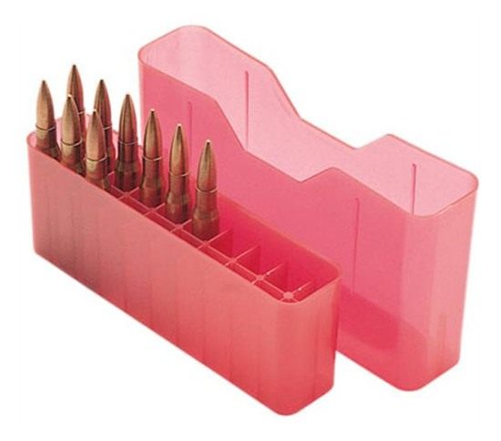 MTM Case-Gard J-20-M Slip-Top Rifle Ammo Box (20-Round),Clear Red,Medium view 2