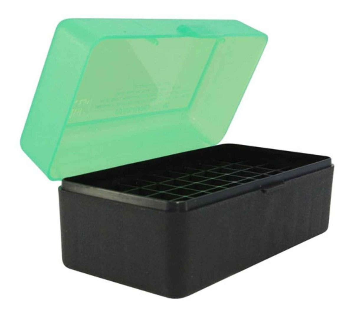 MTM 50 Round Flip-Top Rifle Ammo Box WSM, 45-70 (Clear Green/Black)