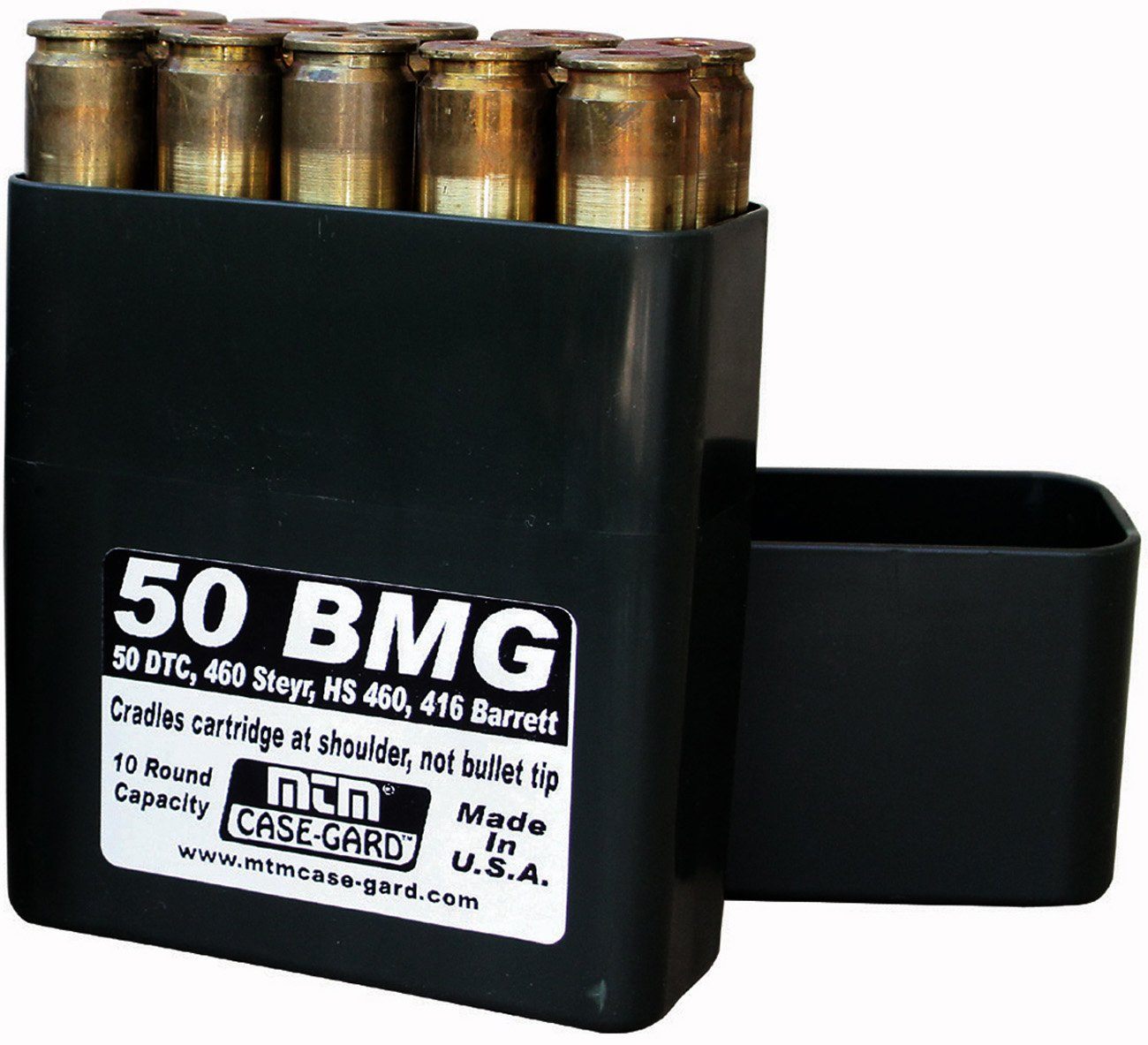 MTM BMG10-40 10 Round Slip-Top Ammo Case 50 BMG, 416 Barrett, USA Made, Bla