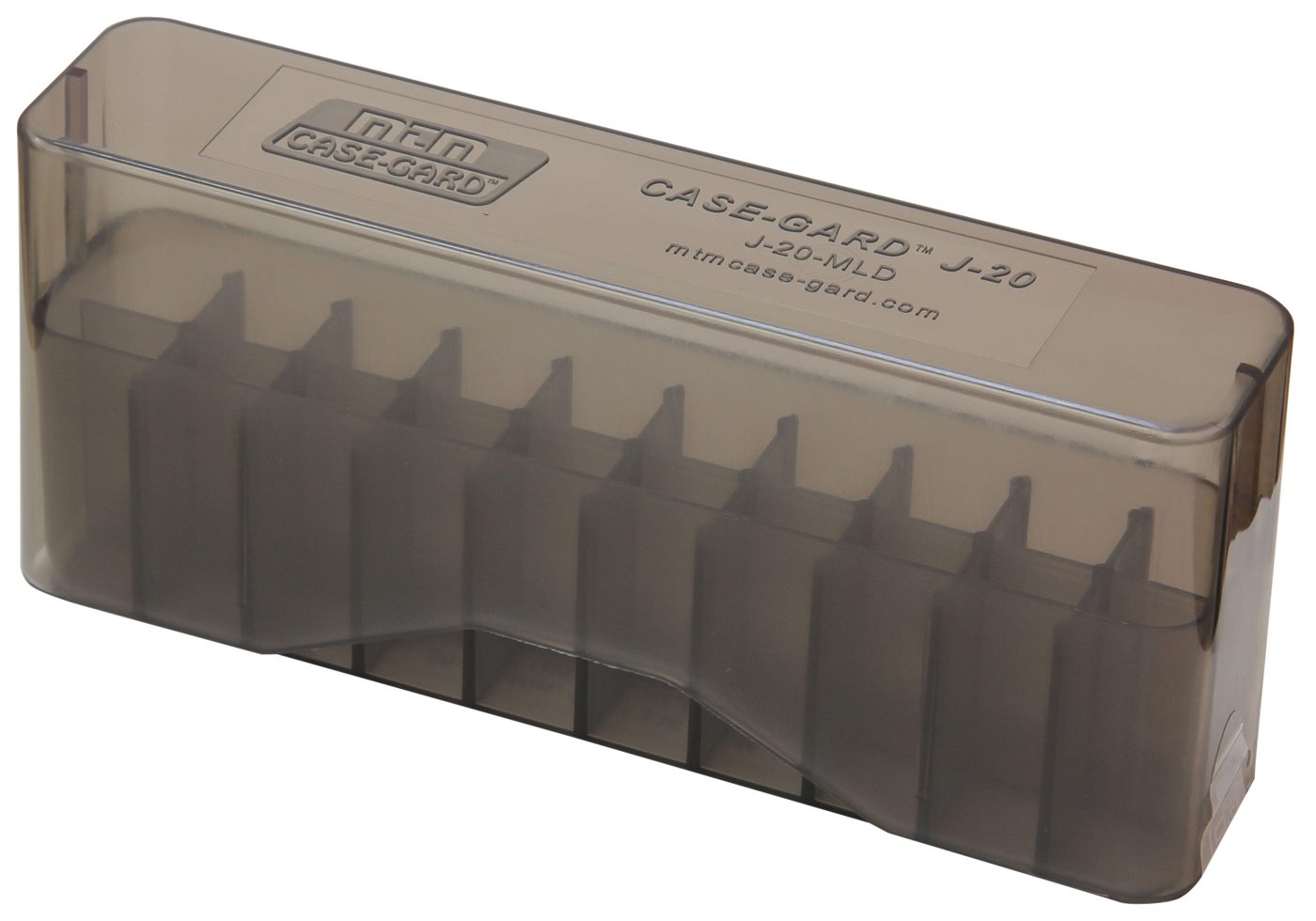 MTM MLD 20 Round Slip-Top Rifle Ammo Box (Clear Smoke)