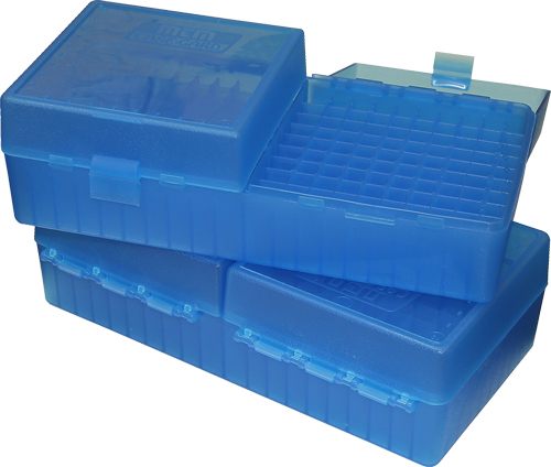 MTM Ammo Box 200 Round Flip-Top 223 204 Ruger 6x47, clear blue (RS200-24) view 2