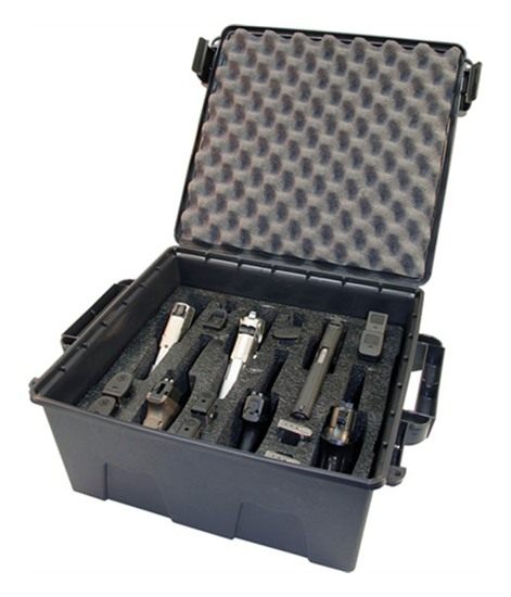 MTM Tactical Pistol Case-Holds 6 Handgun (Black) (19inX15.75inX8inH)