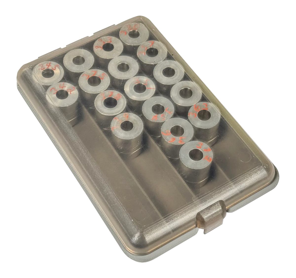 Mtm Molded Products Powder Shot Bushing Box Clear Clean ID Snap Lid