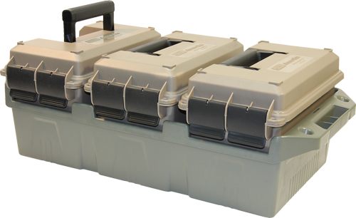 MTM Molded Products Case-Gard AC3C 3-Can Ammo Crate 50 Cal Dark Earth/Army view 2