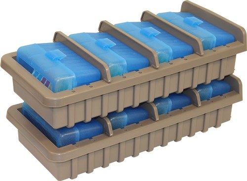 MTM AMMO RACK W/ 4 RS50 50RND FLIP TOP BOXES CLR BLUE/DK ETH