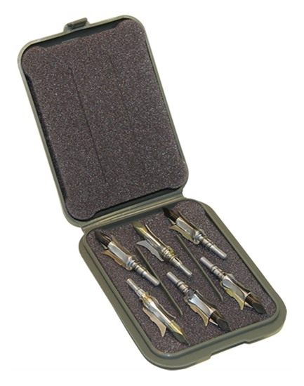MTM BHM Mechanical Broadhead Case, Store 6 Compact Size, USA Made, Army Gre view 2