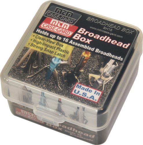 MTM BH16 Broadhead Box - Holds 16 Fixed or Mech. USA Made, Clear