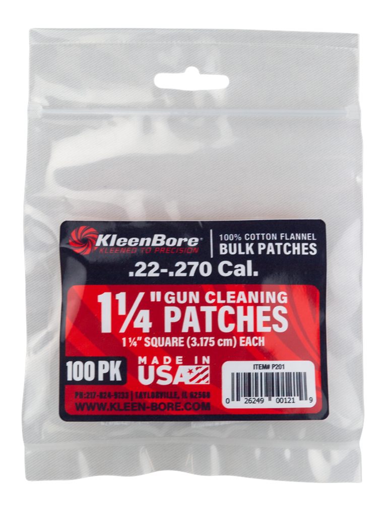Kleenbore P201 Super Shooter .22 - .270 Cal 1.25in 100% Cotton Flannel 100