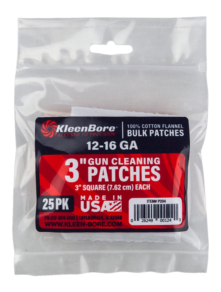 Kleenbore P204 Super Shooter 12-16 Gauge Shotgun 3in 100% Cotton Flannel 25