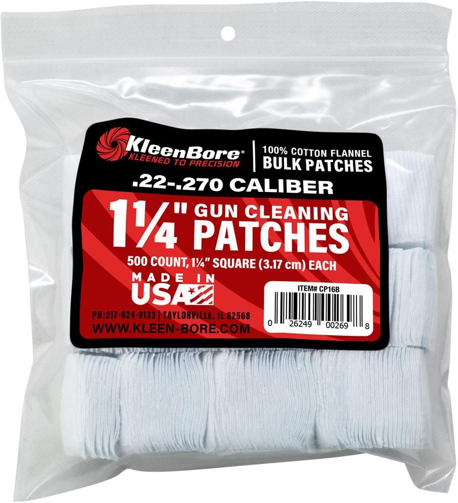 Kleen Bore 1 1/4in Cleaning Patches .22-.270 Cal .410-20 ga 500/ct