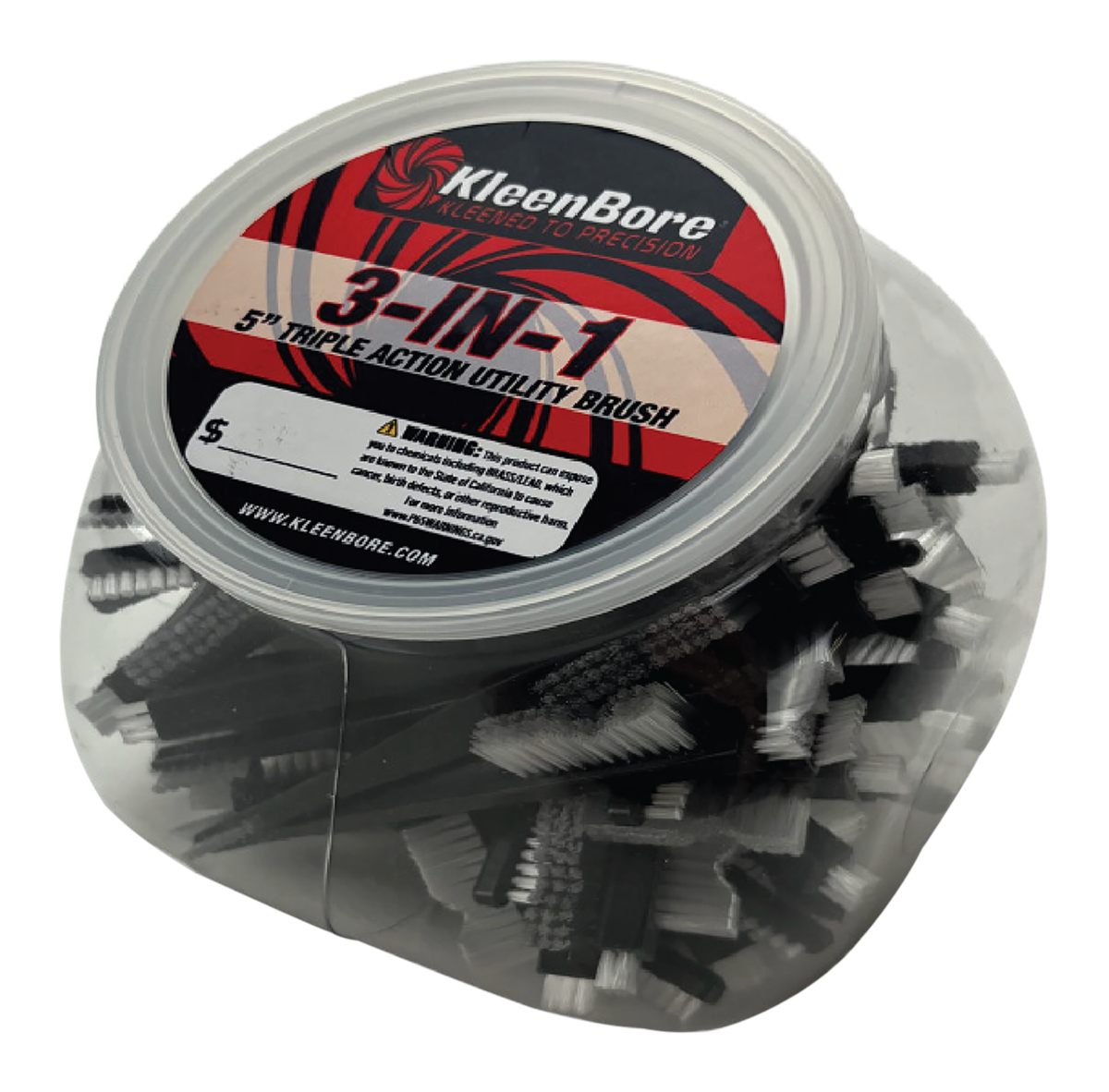 Kleen Bore UT221CGLOBE Triple Action Utility Brush 5in Nylon 50 QTY Globe