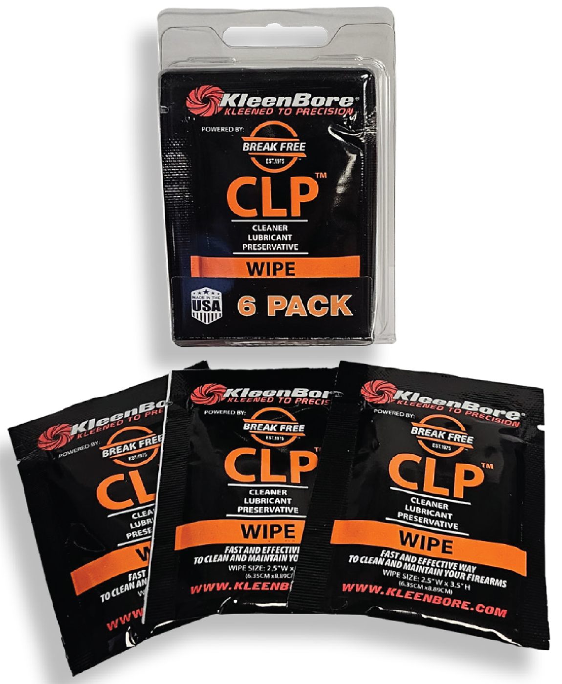 KleenBore KBBF6PK BreakFree CLP Wipes 6PK