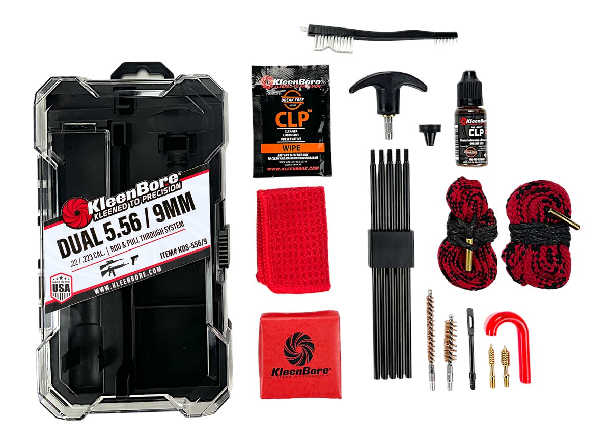 Kleen Bore KDS556/9 Dual System Cleaning Kit 5.56/22/223 w/ Rod Rope Pull T
