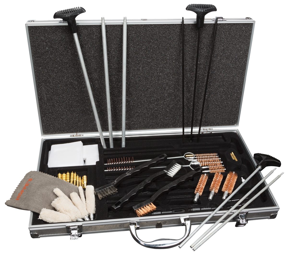 HOPPE'S Deluxe UACPR Premium Cleaning Kit W/Alum Case Box,Silver