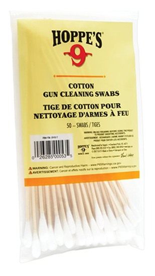 Hoppe's Cotton Cleaning Swab 100 CT Wood Grain 5.9 Long Poly BAG