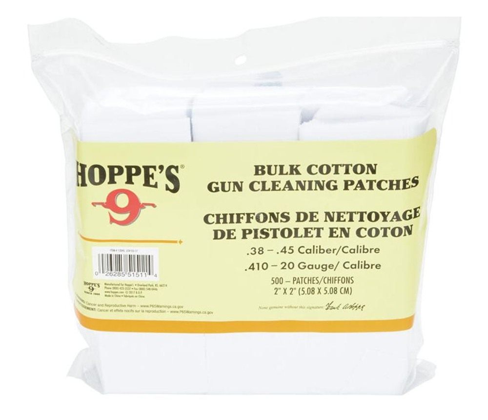 Hoppe's No. 9 Gun Cleaning Patch, .38-.45 Caliber/.410-20-Guage (500 Pack)