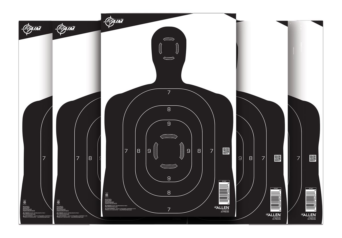 Allen EZ-Aim 15447 Silhouette Paper Hanging 12in x 18in Black/White 25 Per