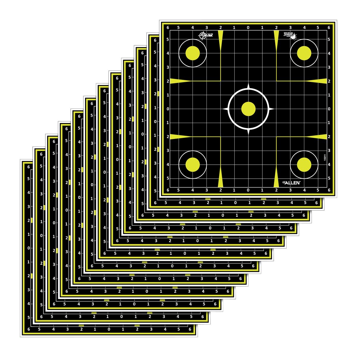 Allen EZ-Aim 15211 Splash Reactive Sight - In - Grid Non-Adhesive 12 Pack