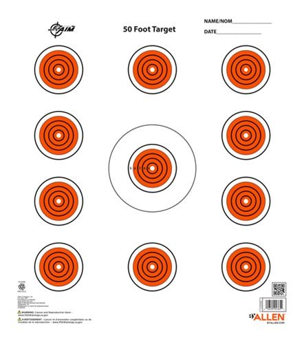 Allen EZ-Aim 15245 Paper Targets Indoor Spot Hanging 12in x Orange/White 13 view 2